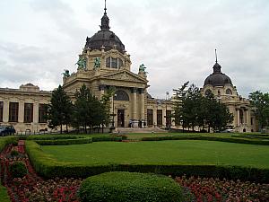 The Szchenyi Bath house - the region surrounding Budapest is home to many thermal springs. There are several bath houses around the city utilizing the springs. We visited this one, one of the biggest.