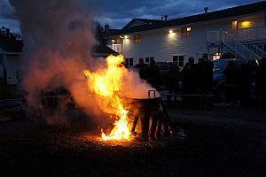 The flames from the fish boil are pretty impressive.