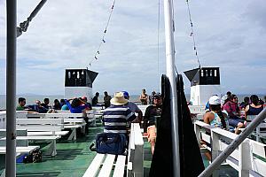 Riding the ferry to Ometepe.